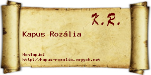Kapus Rozália névjegykártya