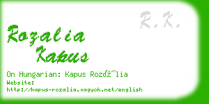 rozalia kapus business card